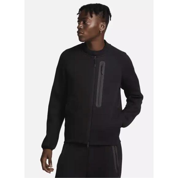 Nike Sportswear Tech Fleece Jacket Mens Small Black FB8008-010 Full Zip Bomber - Picture 1 of 5